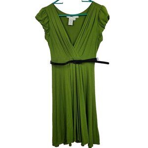 Max Studio Womens A Line Dress Small Kelly Green Short Sleeve Casual Summer